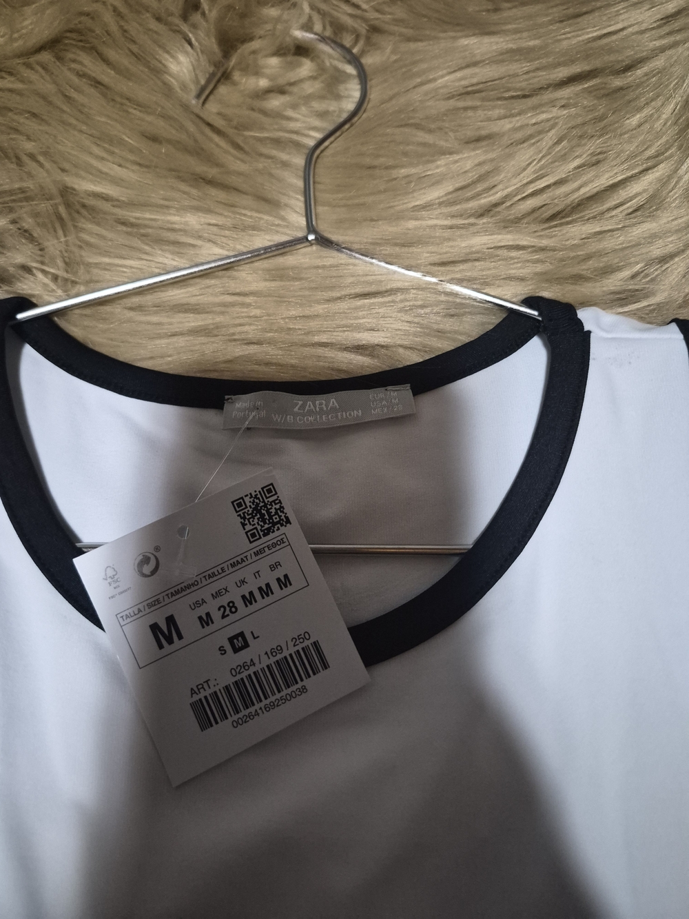 Zara White Black Crop Tank Top M - Picture 5 of 8